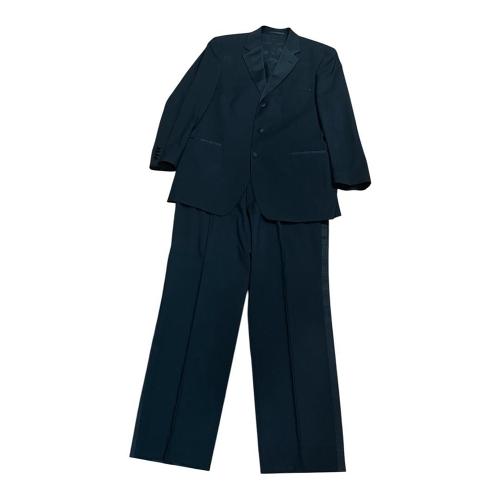 Hugo Boss Tuxedo Suit Mens 42 Regular Black Wool Chaplin Charlie Wedding 3 Piece